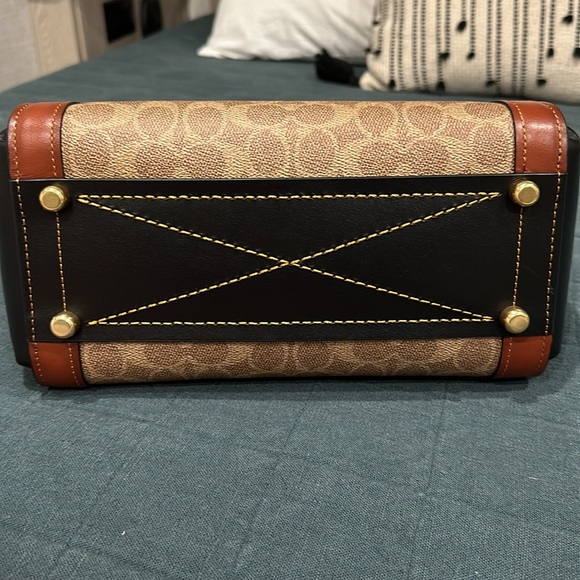 NWT COACH 1941 Troupe Tote In Signature Canvas - Black/Rust - Picture 15 of 17